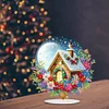 Acrylic Special Shaped Cartoon Christmas House Desktop Diamond Art Kits