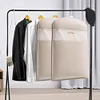 [US Local Warehouse] Space Saving Hanging Garment Bag w/ Self Compression Zipper Storage Bag(Beige S)