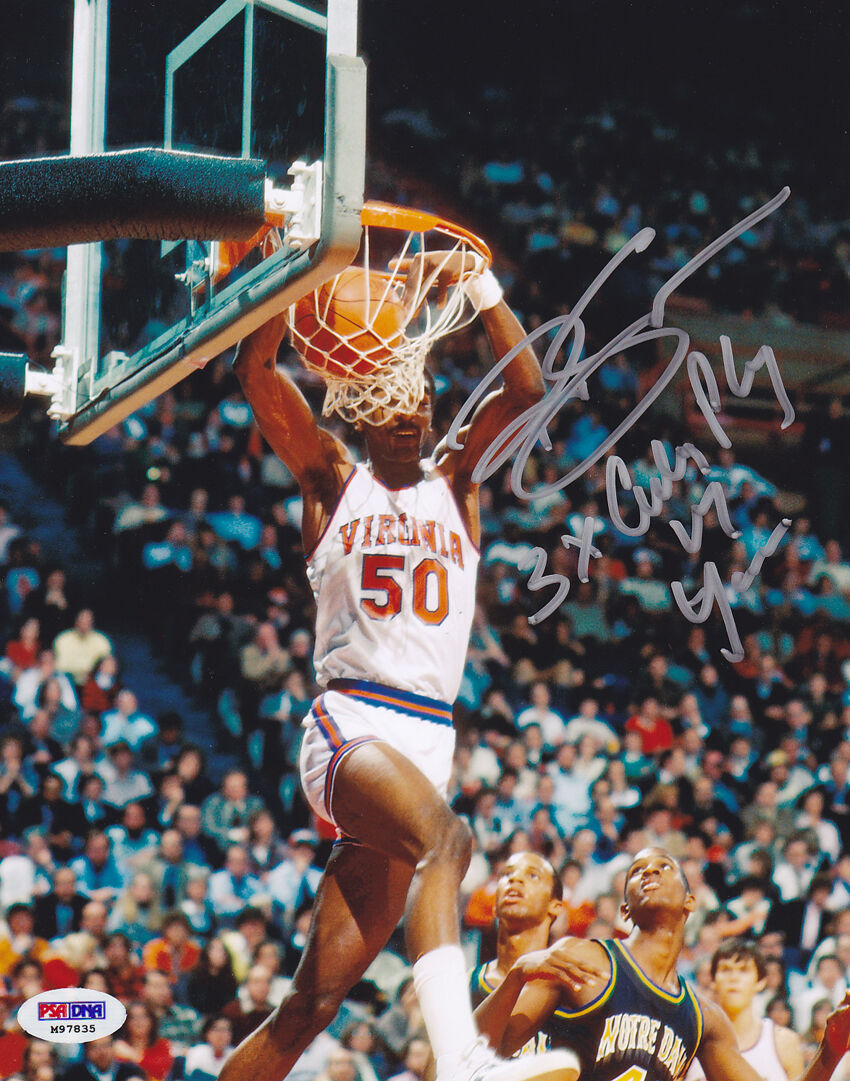 Ralph Sampson SIGNED 8x10 +3 x CPOY Virginia Cavaliers PSA/DNA AUTOGRAPHED Photo Poster painting