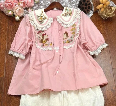 Women's Lace Short Sleeve Scoop Neck Top