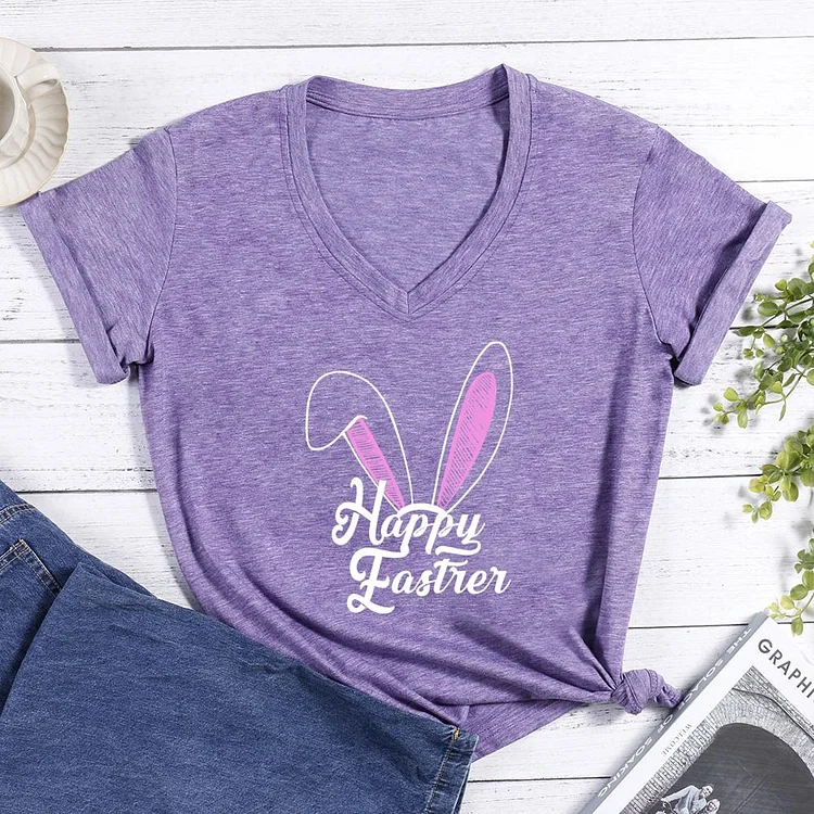Happy Easter V-neck T Shirt-0025130