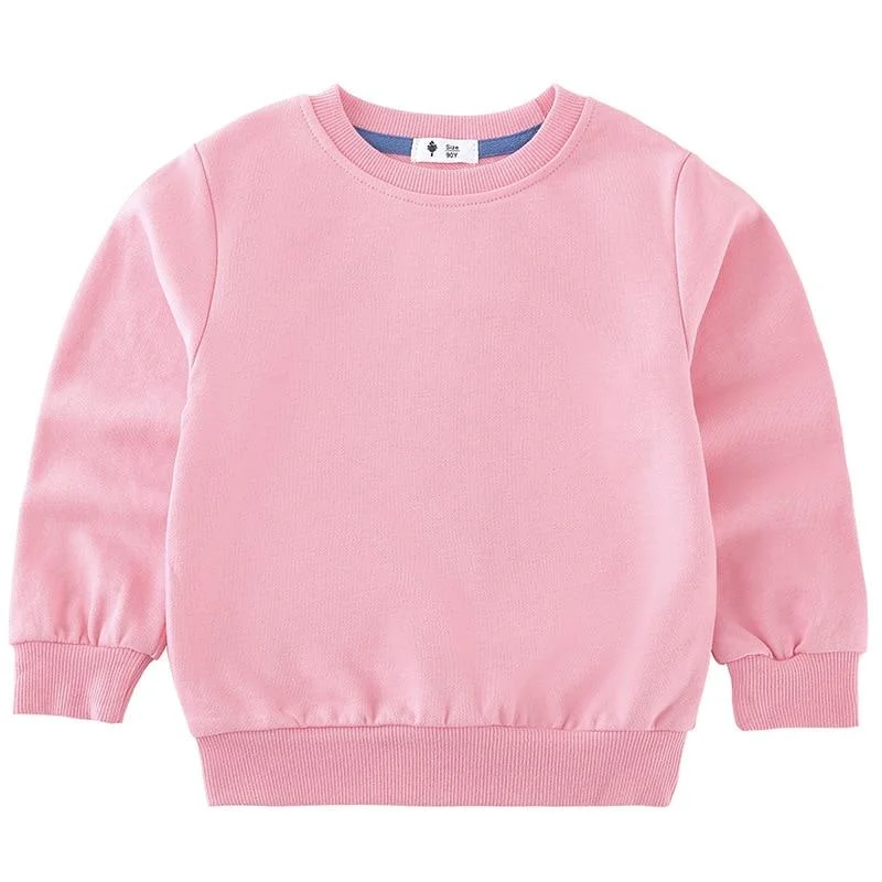 2-8T Toddler Kid Baby Boy Girl Spring Clothes Pullover Top Long Sleeve Sweatshirt Casual Plain Candy color Hoodies Sweet Outfit
