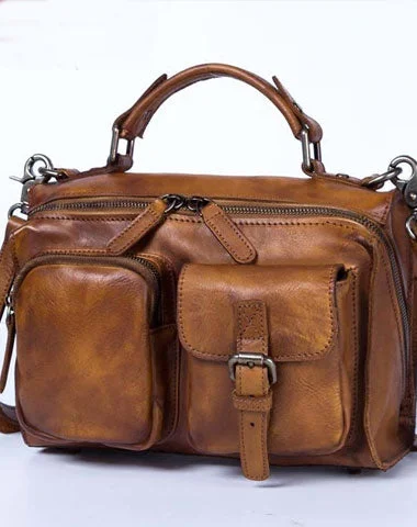 Genuine Leather Handbag Vintage Messenger Bag Crossbody Bag Shoulder Bag Purse For Women