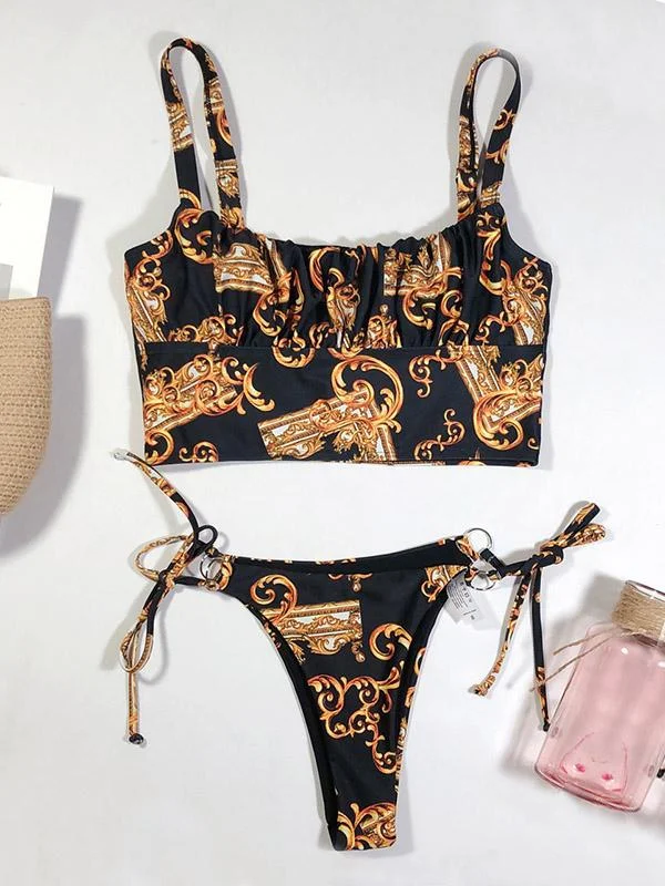 Printing Bandage Bikini Swimsuit