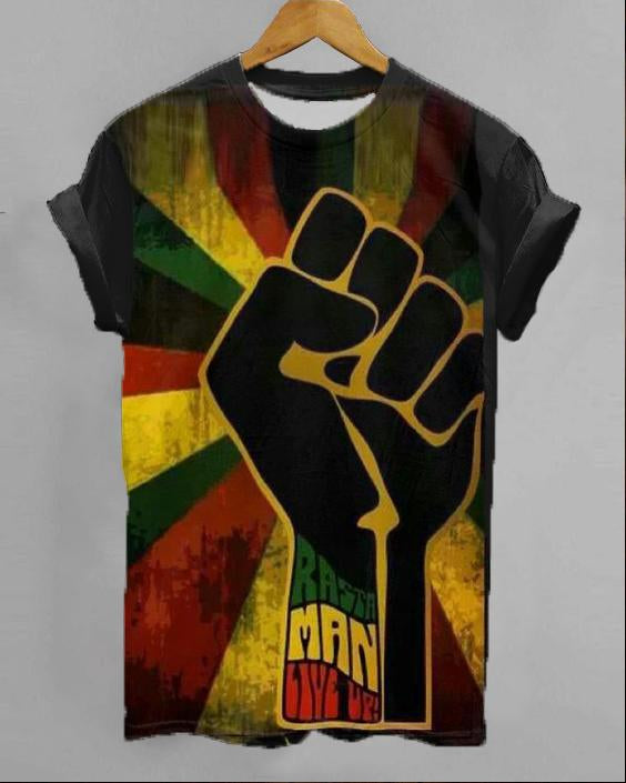 Black Juneteenth Rise Up Printed Women's Round Neck T-Shirt