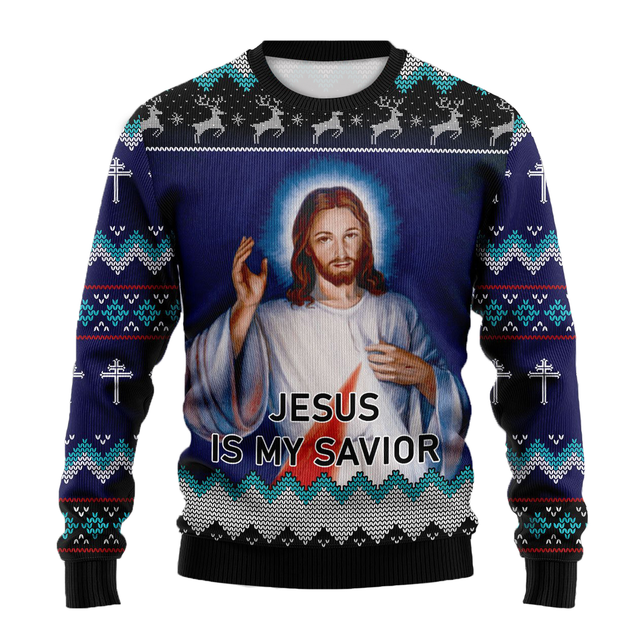 Men's Jesus Is My Savior Ugly Christmas Sweatshirt / [blueesa] /