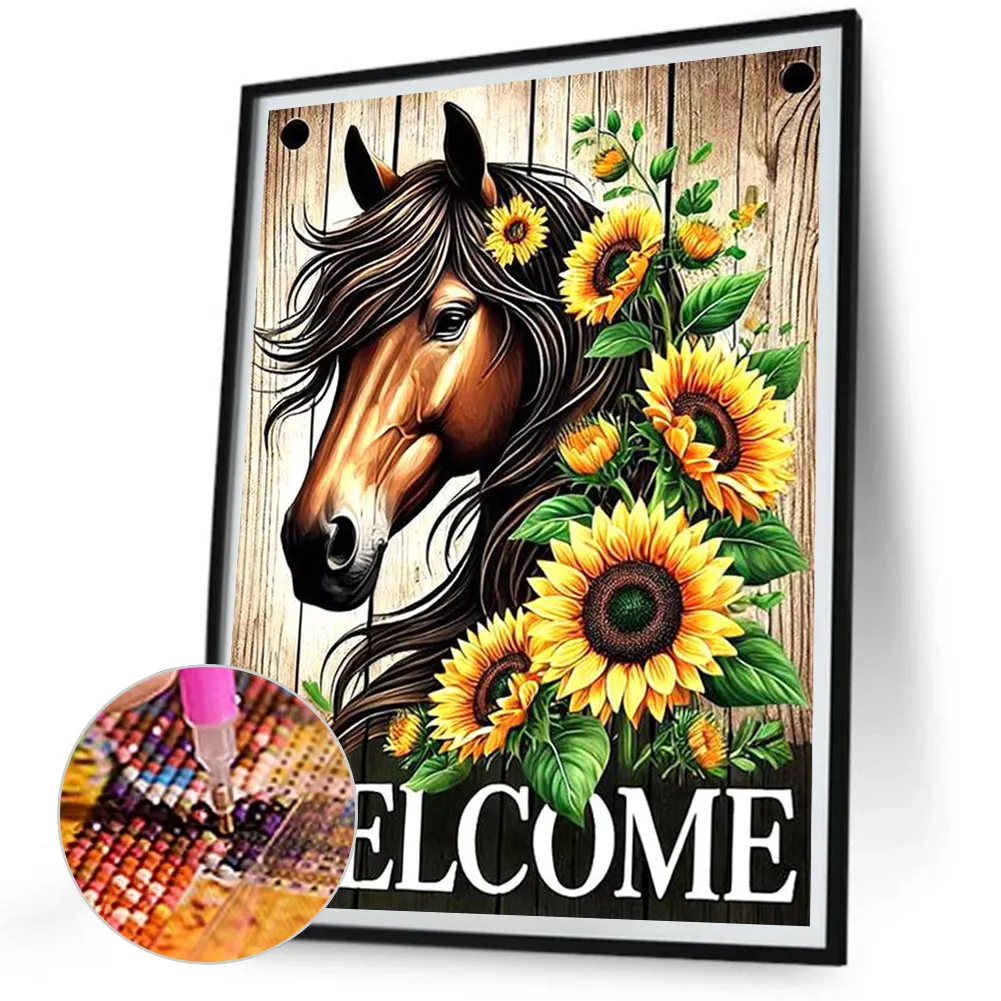 Diamond Painting - Full Round Drill - Sunflower Horse(Canvas|30*40cm)