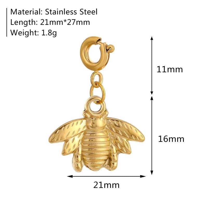1 Piece 16 * 17mm 18*14mm 304 Stainless Steel Zircon Geometric Heart Shape Butterfly Polished Pendant Jewelry Accessories
