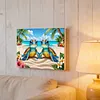 Beach Turtles-Framed oil painting by numbers 40*30CM