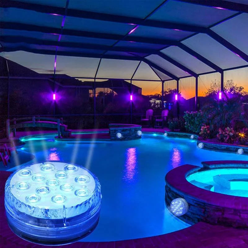 16 Colors Submersible LED Pool Lights - vzzhome