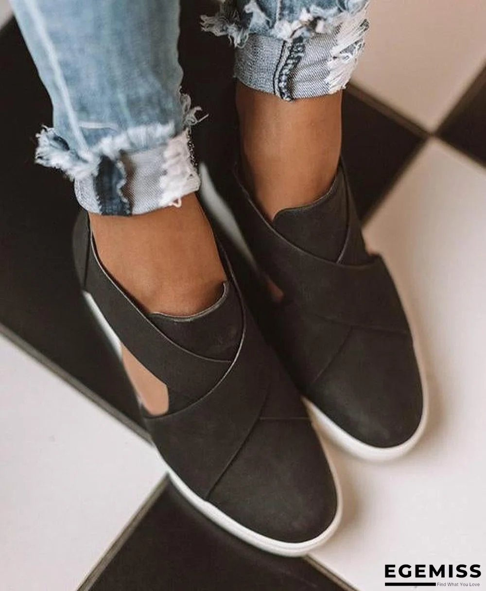 Women Solid High Flats wedges Heel Height Increasing Chunky Platform Vulcanized Sneakers Shoes | EGEMISS