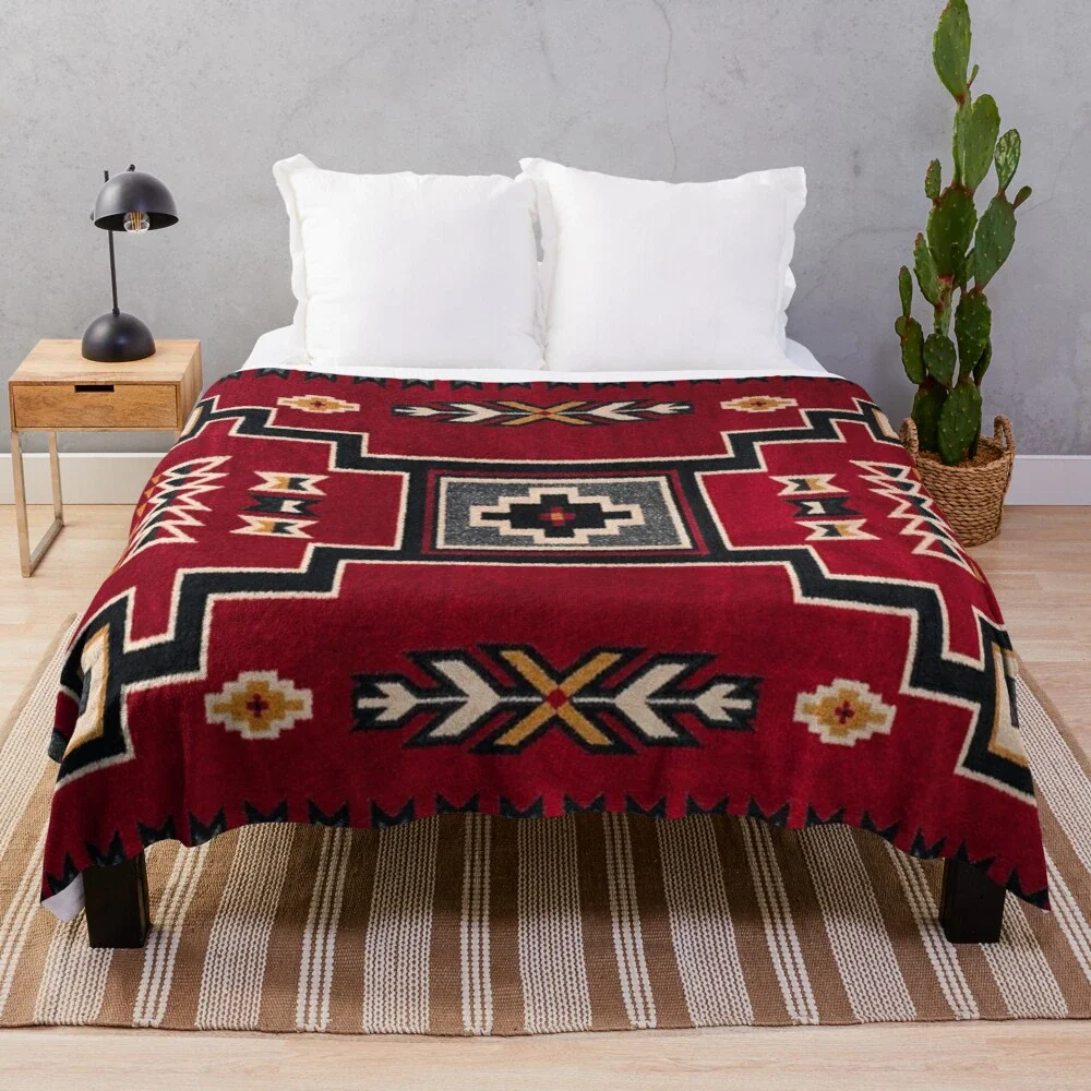Athvotar of Original Throws Blanket 1890 Retro Blanket with Navajo Saddle, Soft Flannel Bed Blankets Warm Lightweight Fleece Blanket