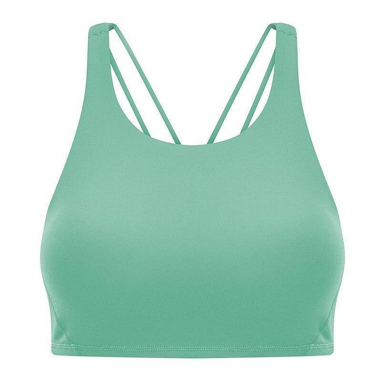 Buttery Soft Naked-feel Workout Yoga Sports Bras Women Plain Padded O-neck Athletic Gym Fitness Sport Brassiere Tops