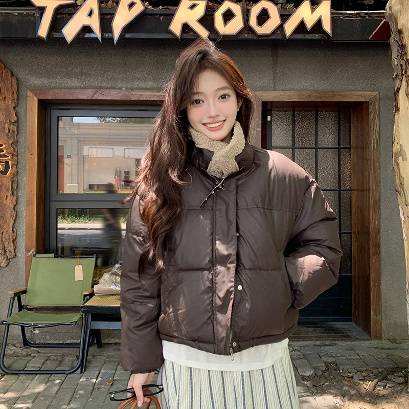 Woherb This Year's Popular Hot Style Winter Coat Female Retro Stitching Down Cotton-Padded Jacket Small Short Cotton-Padded Jacket Jacket Tide-Outfit Ideas