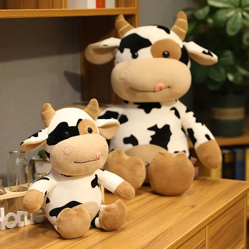 Cute cow plush stuffed kawaii cow soft animal doll pillow