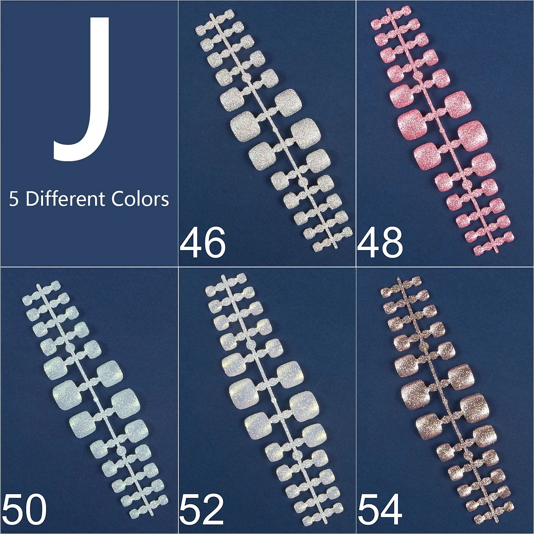 120pcs 5 Row/Pack Glitter False Toenail Tips Fake Toe Nail Art Tip Bling Press on Toe Nails Full Cover Nail For Toes-Nail Inspo