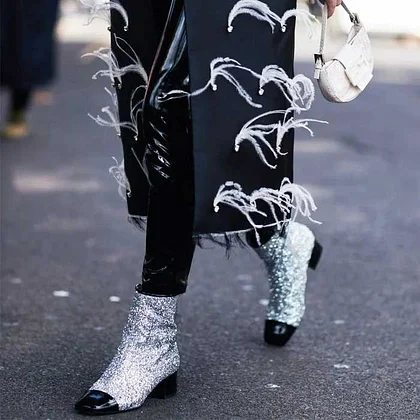 ショートブーツ・ブーティ Silver Spring Ankle Boots - Off White - Leather - Black/ Sil STUDSBOOT23_7c8178eb-5764-470a