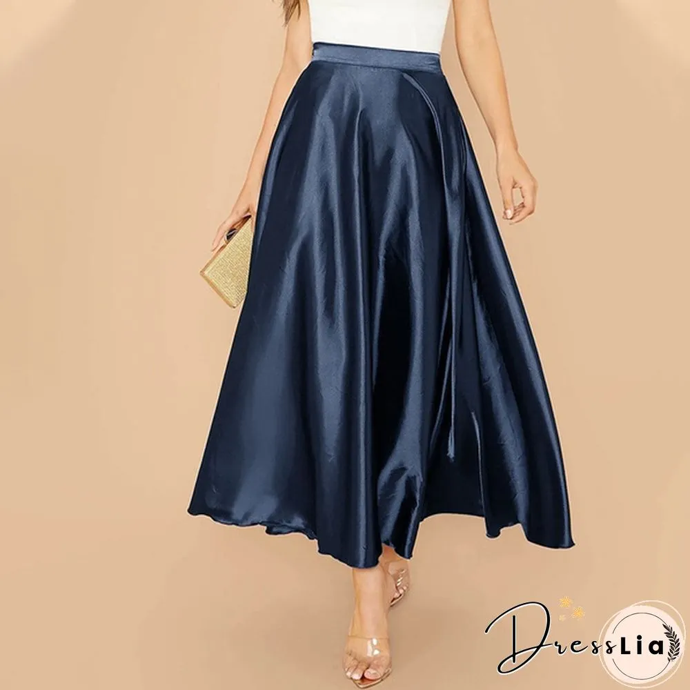 Women Umbrella Long Skirt Swing Dress High Waist Party Elegant Casual A Line Maxi Skirt Plus Size