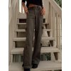 Buttoned Straight Leg Cargo Jeans