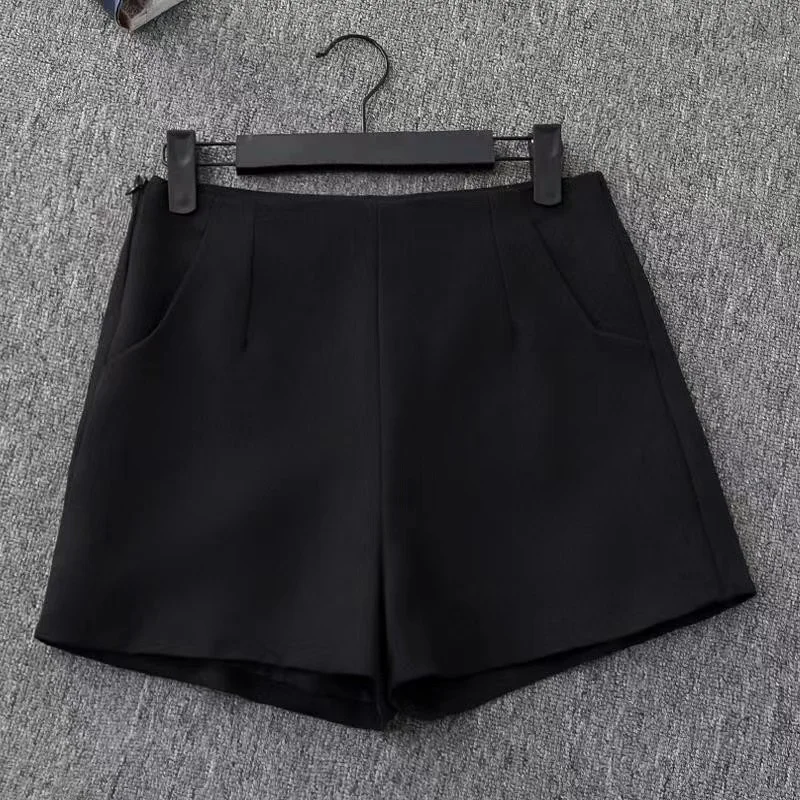 Toloer Toloer And Summer Shorts Women Wear High Waist A Word Large Size Black Autumn Thin Casual Bottom Spring Loose Wide-Leg Pants-Outfit Ideas