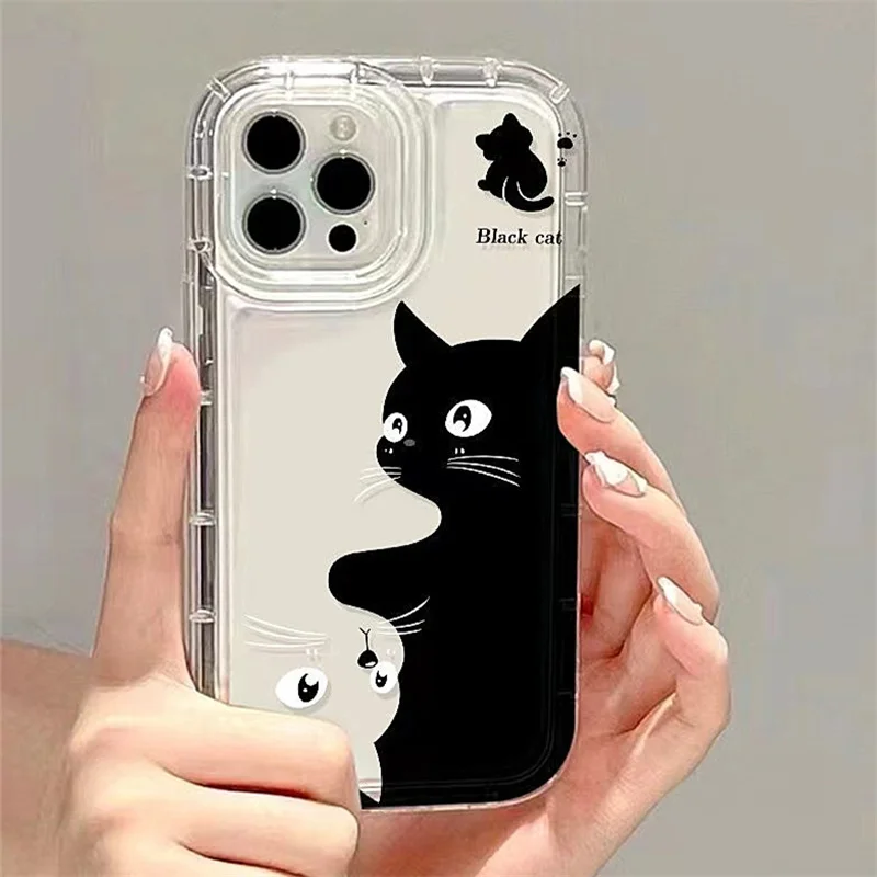 Aonga Cartoon Cat Graphic Soft Phone Case For Xiaomi Redmi Note 13 12 Pro Plus 5G 12S 11S 12S 11S 10S Redmi 12 13C 4G Shockproof Cover aonga