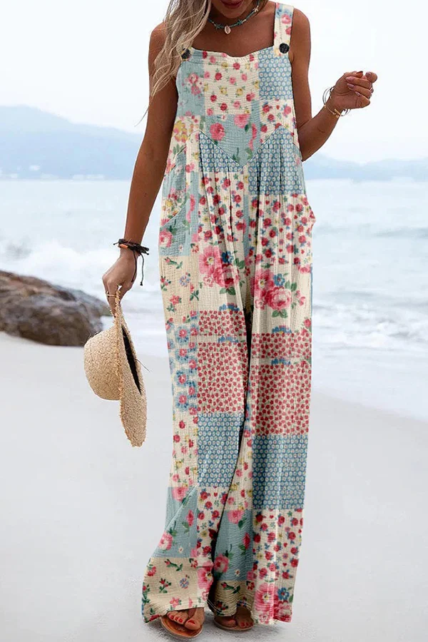 Bohemian Floral Overalls