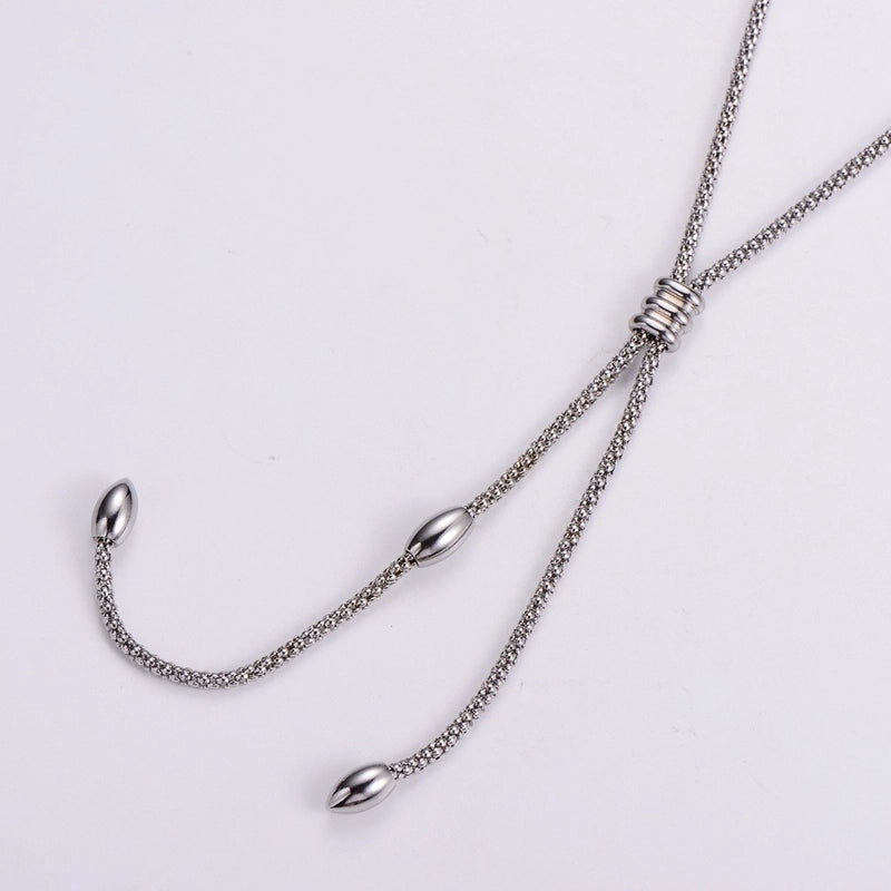 Retro Curve 304 Stainless Steel No Inlaid 18K Gold Plated Plating Chain Stainless Steel Necklaces