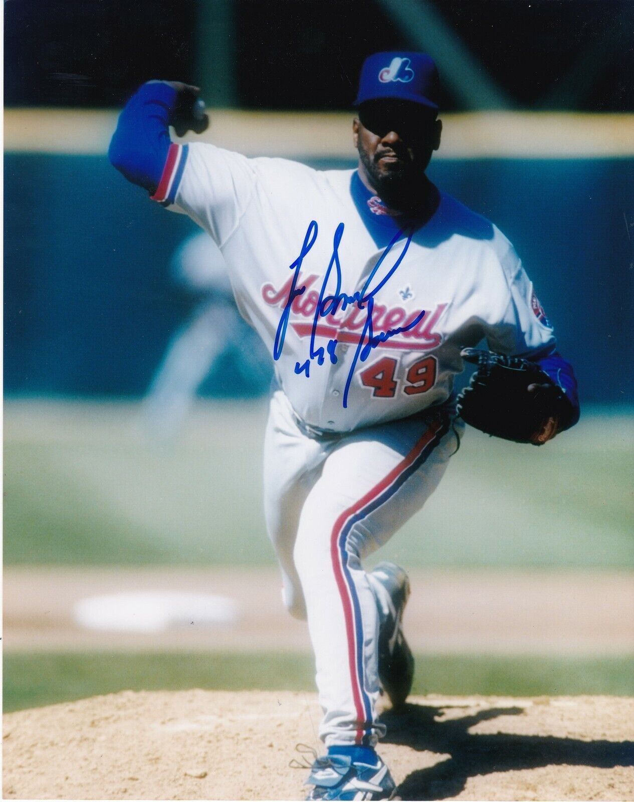 LEE SMITH MONTREAL EXPOS 478 SAVES ACTION SIGNED 8x10