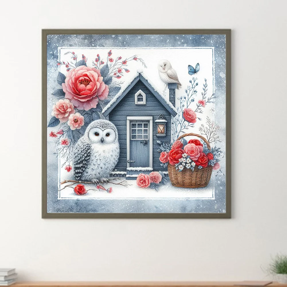 Diamond Painting - Full Round Drill - Owl Net(Canvas|40*40cm)