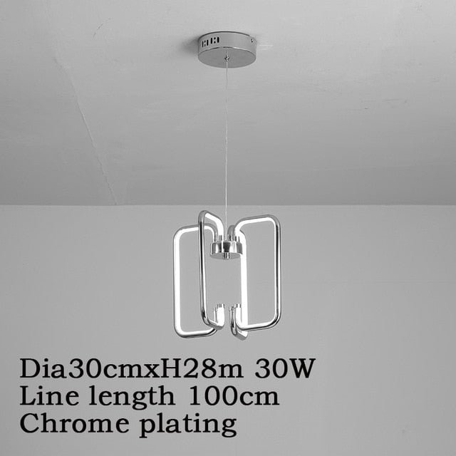 New Arrival Chrome Finish Modern Led Pendant Lights For Living Room Bedroom Study Room Pendant Lamp Fixtures