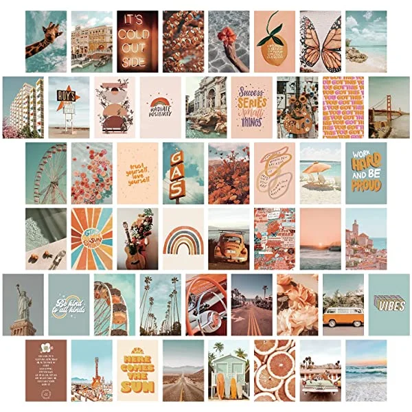Wall Collage Kit, Photo Wall Collage Set Aesthetic, Collage Print Kit,Dorm Wall Decor 50 Set 4x6 inch 4x6 inch，50 set、amazon、sdecorshop