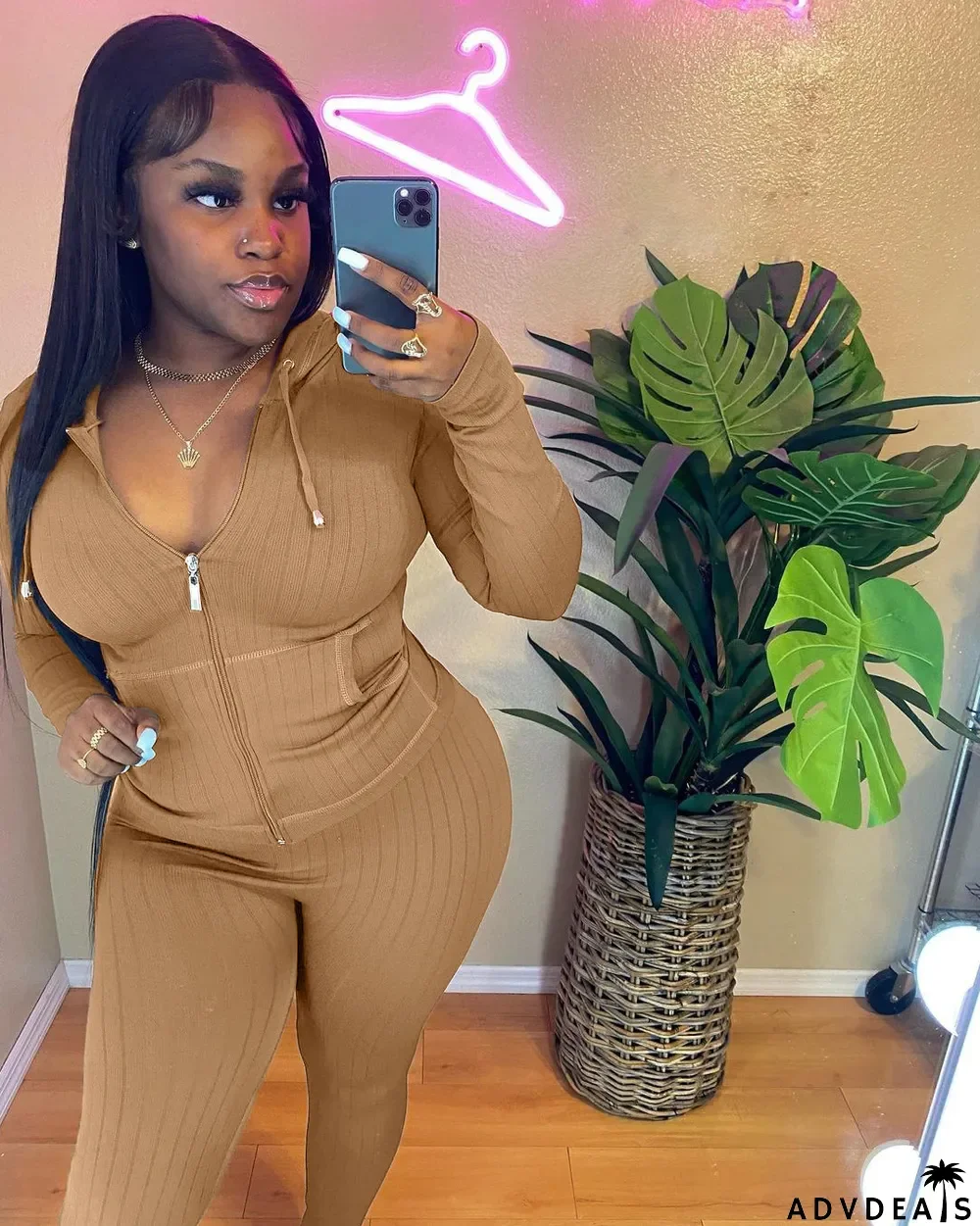 Hooded Cardigan Slim Fit Sports Casual Suit