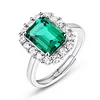  Lab-Grown Emerald Halo Ring