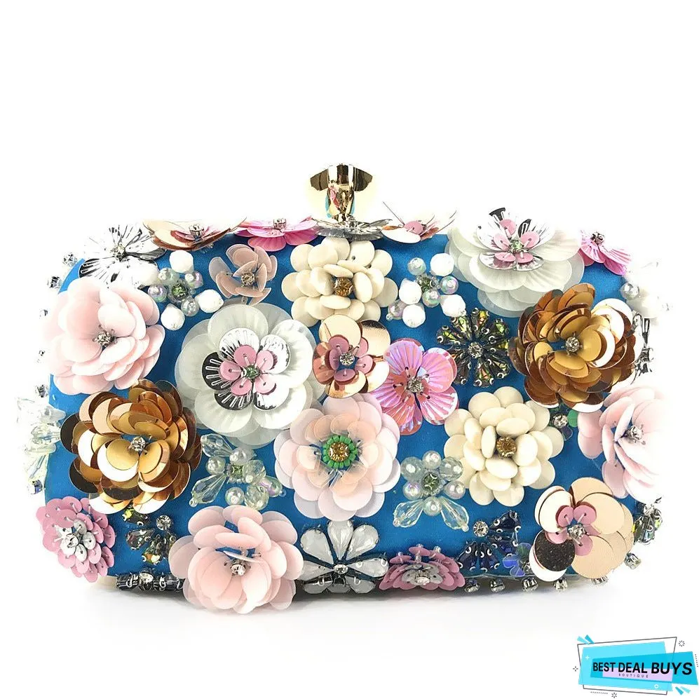 Lady Flower Beaded Banquet Party Clutch Bag Bag2107