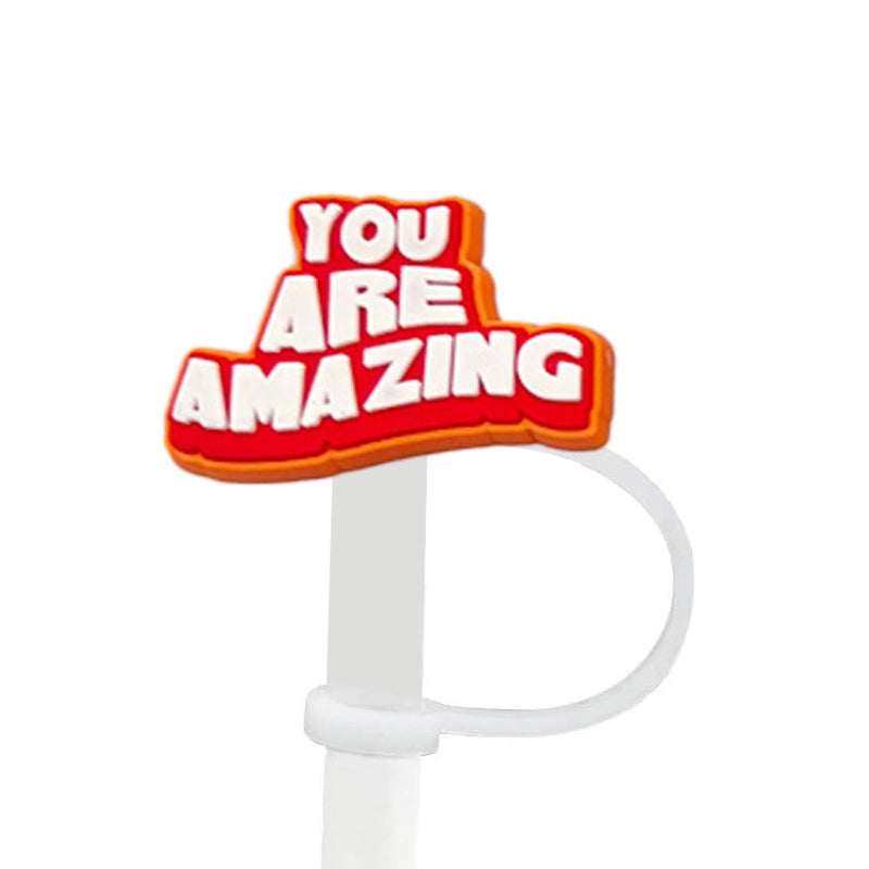 Cute Letter Silica Gel Straw Mouthpiece 1 Piece