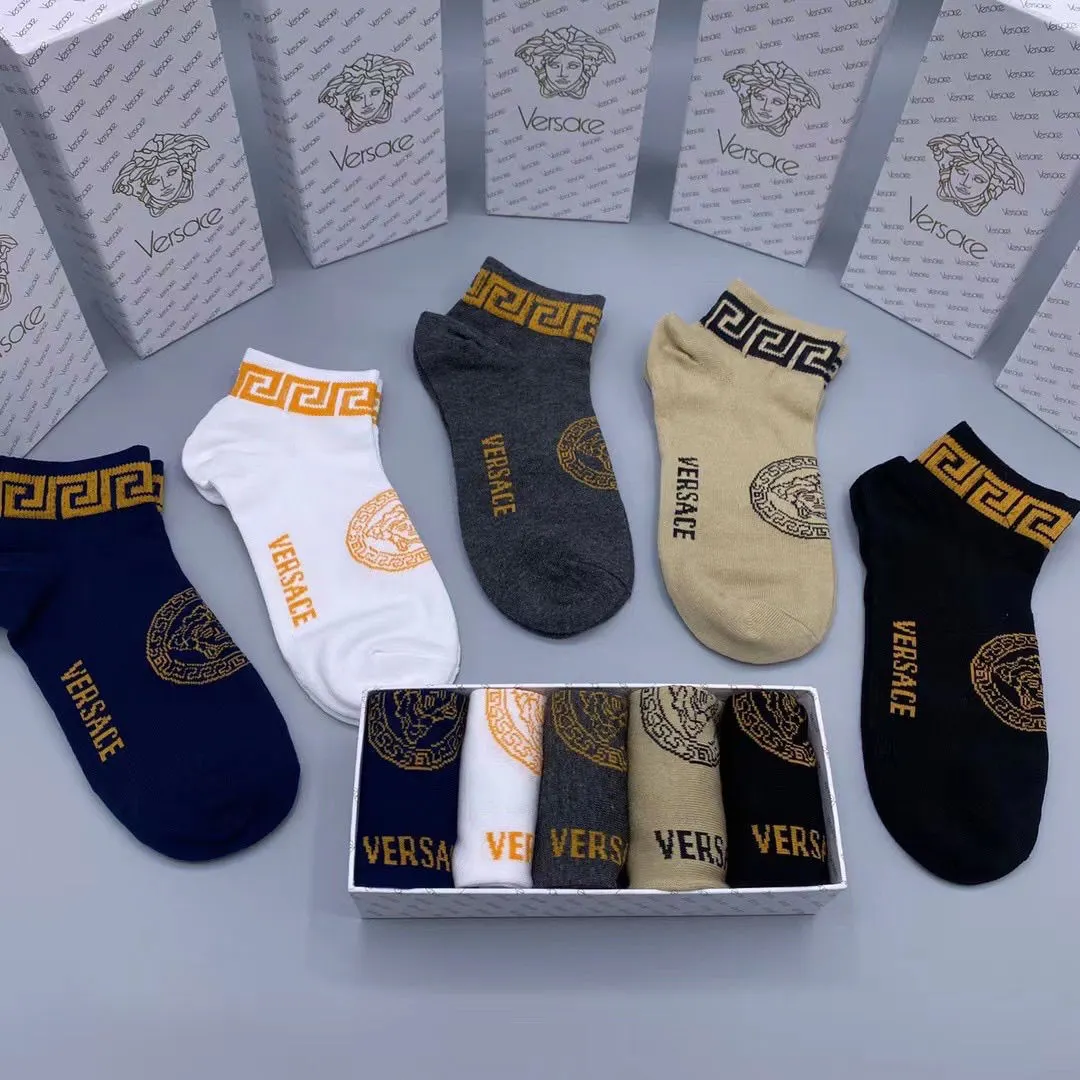 Men's Socks Women's Socks Summer Thin Short Socks Sweat-absorbent Breathable Deodorant Casual Unisex High-end Gift Box 5 Pairs