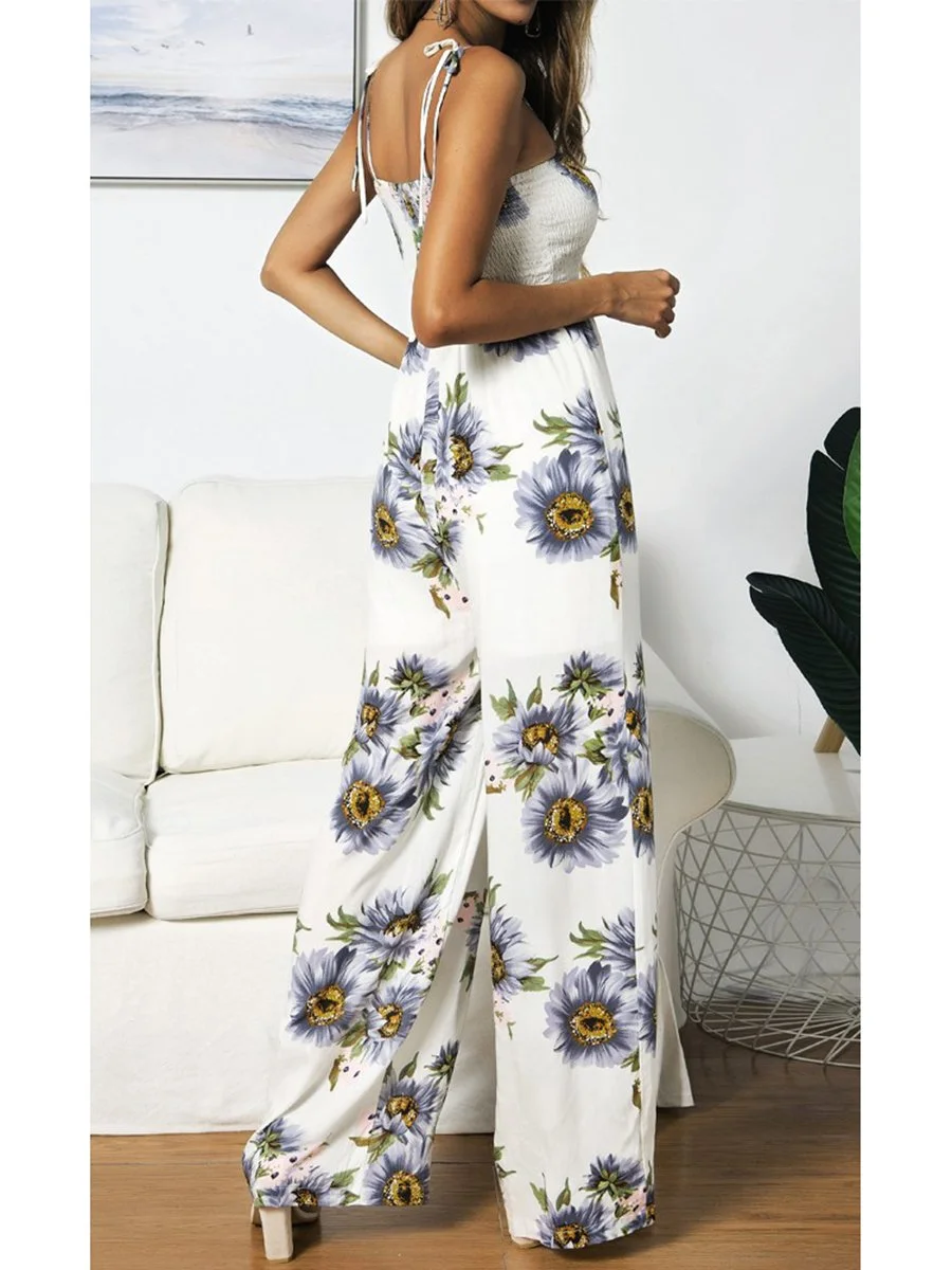 Helikul Printed Lace-up Jumpsuit