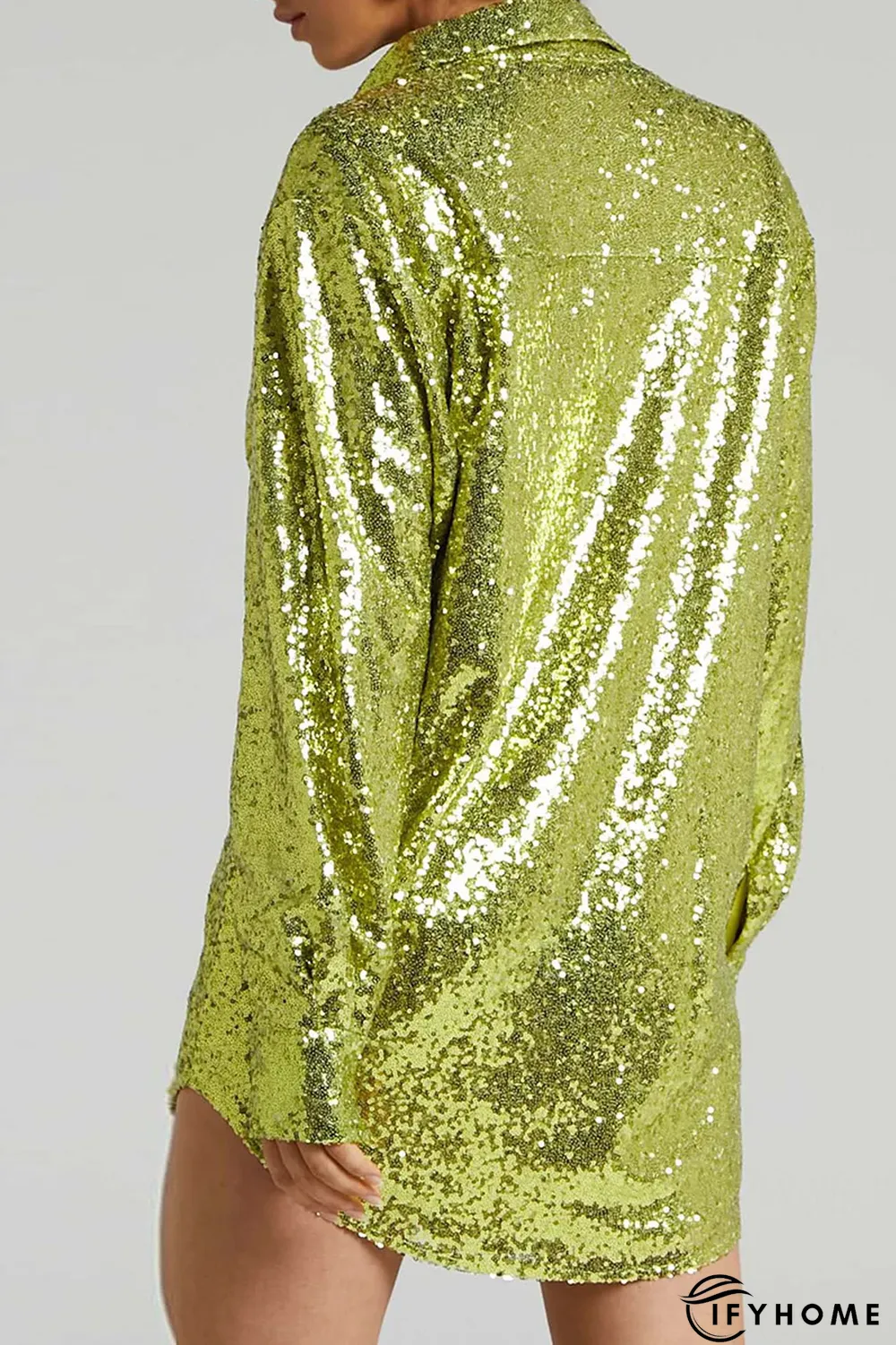 Casual Solid Sequins Shirt Dress Dresses(3 colors) | IFYHOME