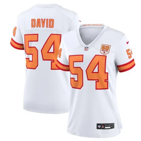 Women's '76 Tampa Bay Buccaneers #54 Lavonte David  White 50th Season Game Jersey
