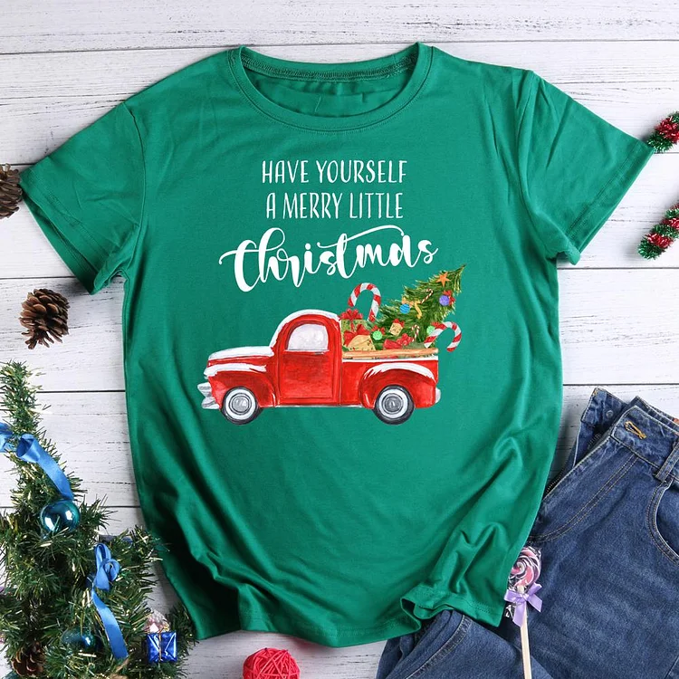 Have yourself a merry little christmas T-Shirt Tee -613186-Annaletters