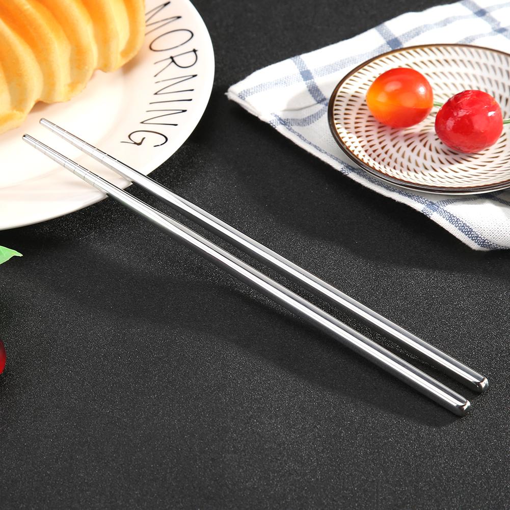 

1 Pair Stainless Steel Chopsticks Portable Non-slip Food Sticks Tableware, Gold, 501 Original