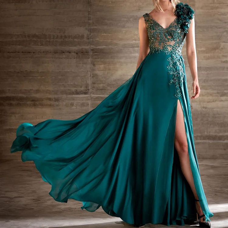 ELEGANT CHIFFON MAXI DRESS