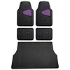 FH Group Premium Liners Tall Channel Trimmable All Weather Rubber Full Set Car Floor Mats (Purple) w. Trimmable All-Season Cargo Liner (Black) - Universal Fit for Cars Trucks and SUVs