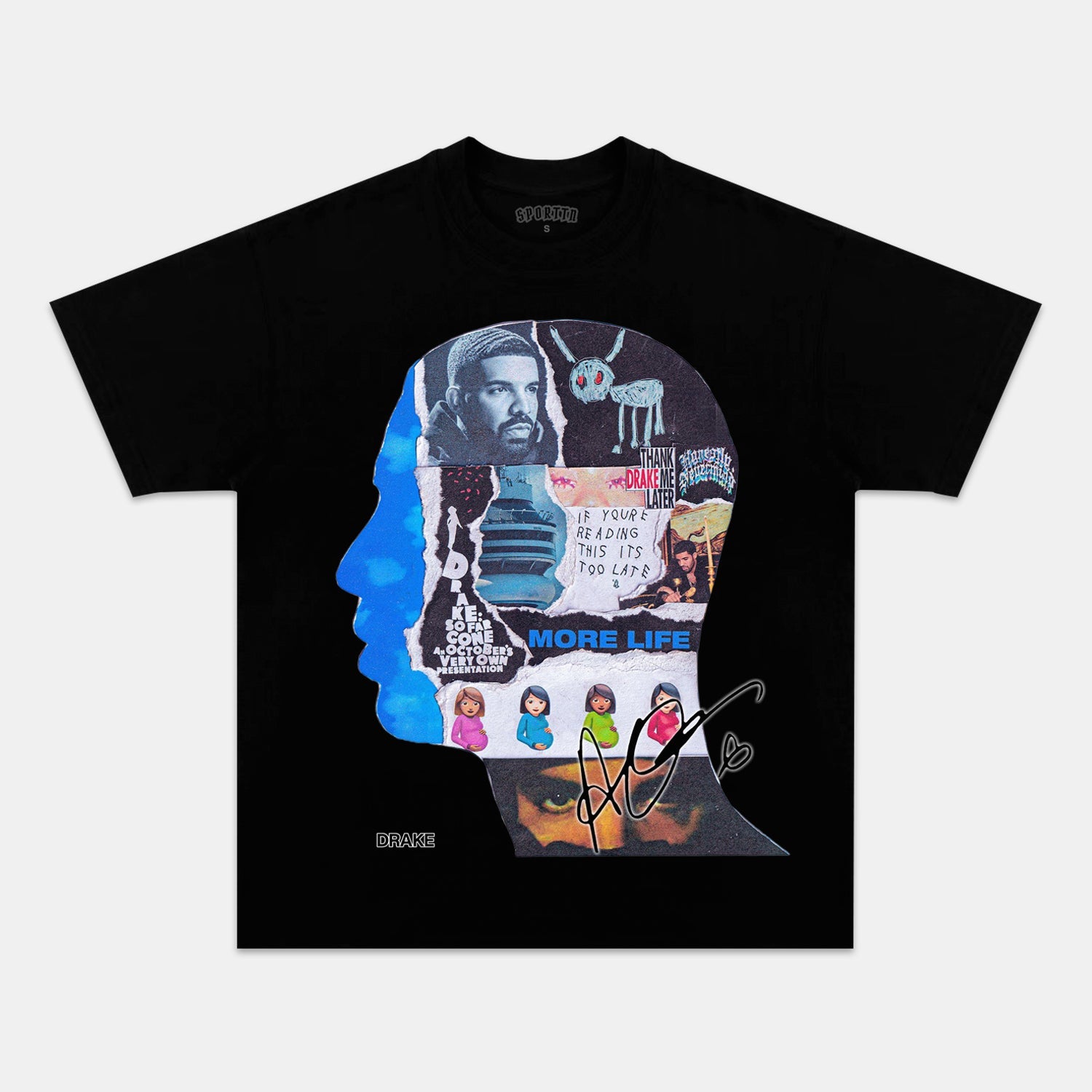 DRAKE & HEAD COLLAGE TEE