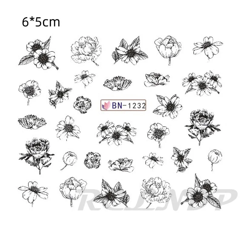 Nail sticker art decoration slider love heart adhesive design Water decals manicure lacquer accessoires polish foil