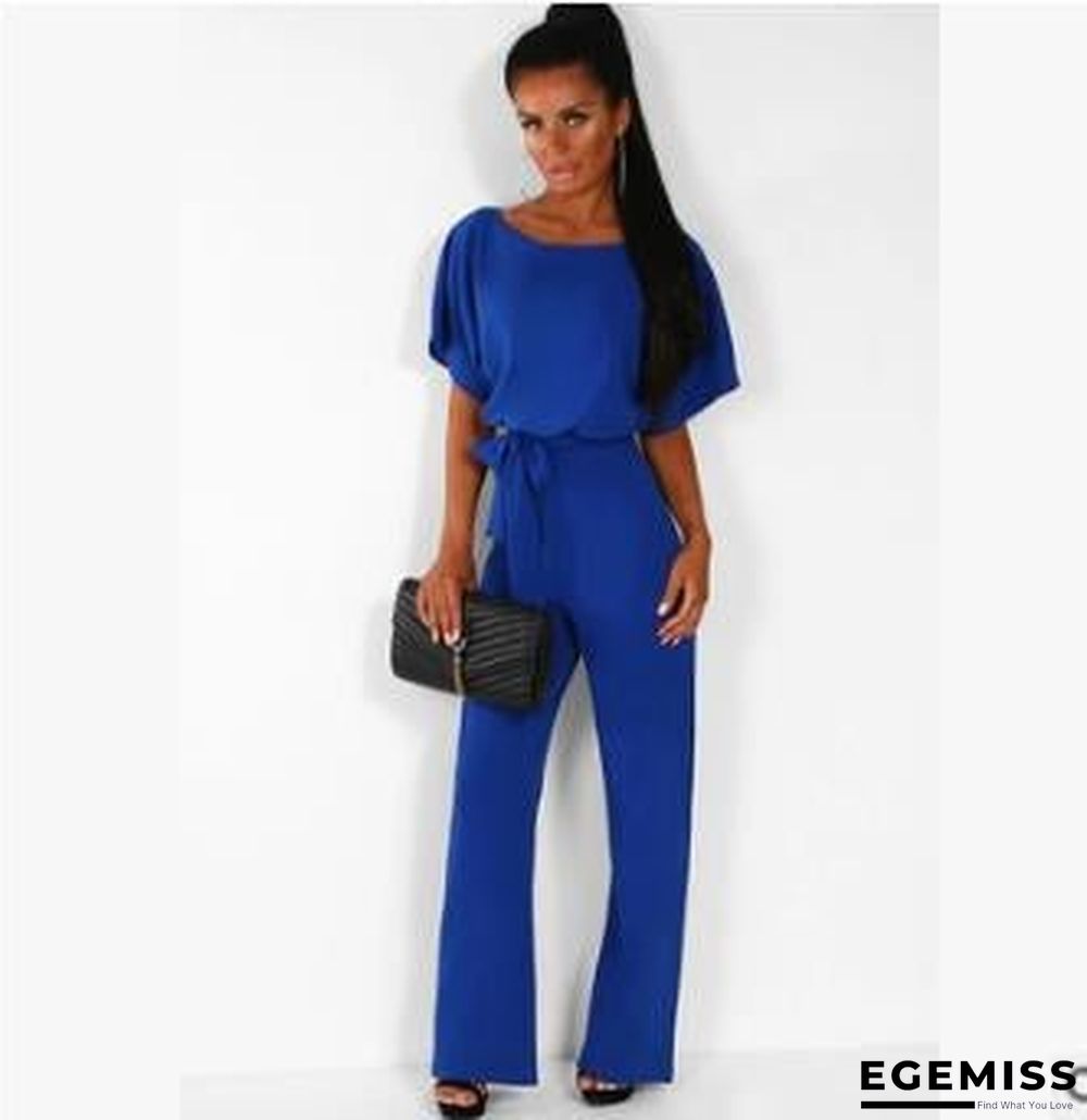 Button Lace-up Short-sleeved Jumpsuit | EGEMISS