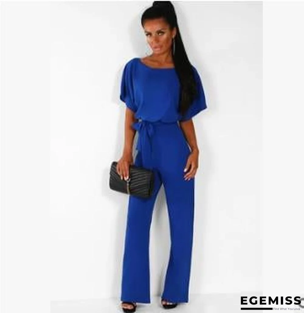 Button Lace-up Short-sleeved Jumpsuit | EGEMISS