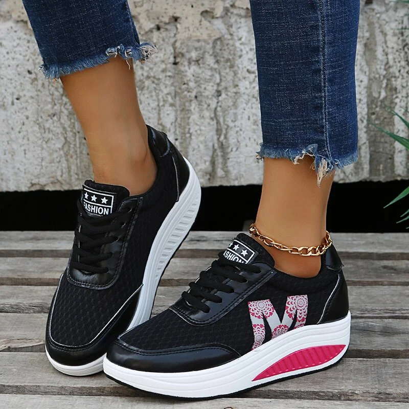 Colourp 2022 Casual Women's Shoes Platform Flats Lady Beauty Sewing Fitness Shoe New Trendy Health Wedges Sneakers Size 35-43