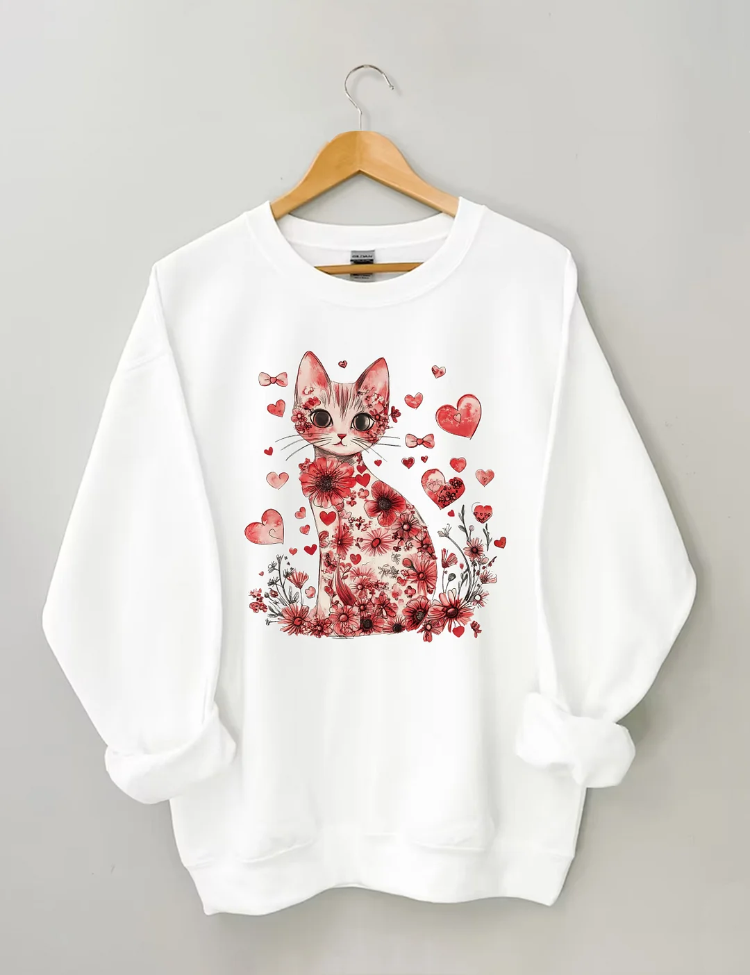 Valentine Cat Sweatshirt