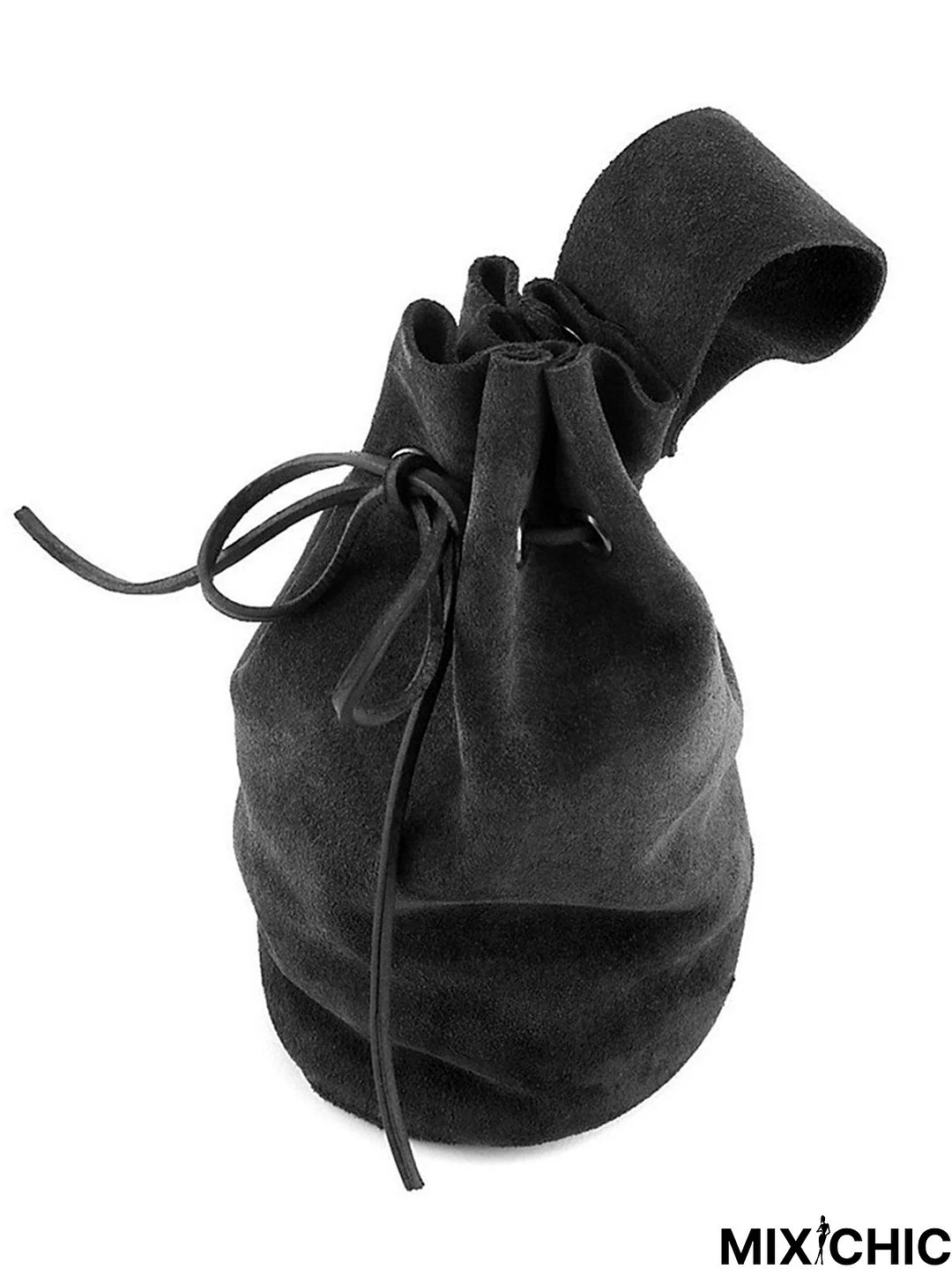 Vintage Faux Suede Drawstring Organizer